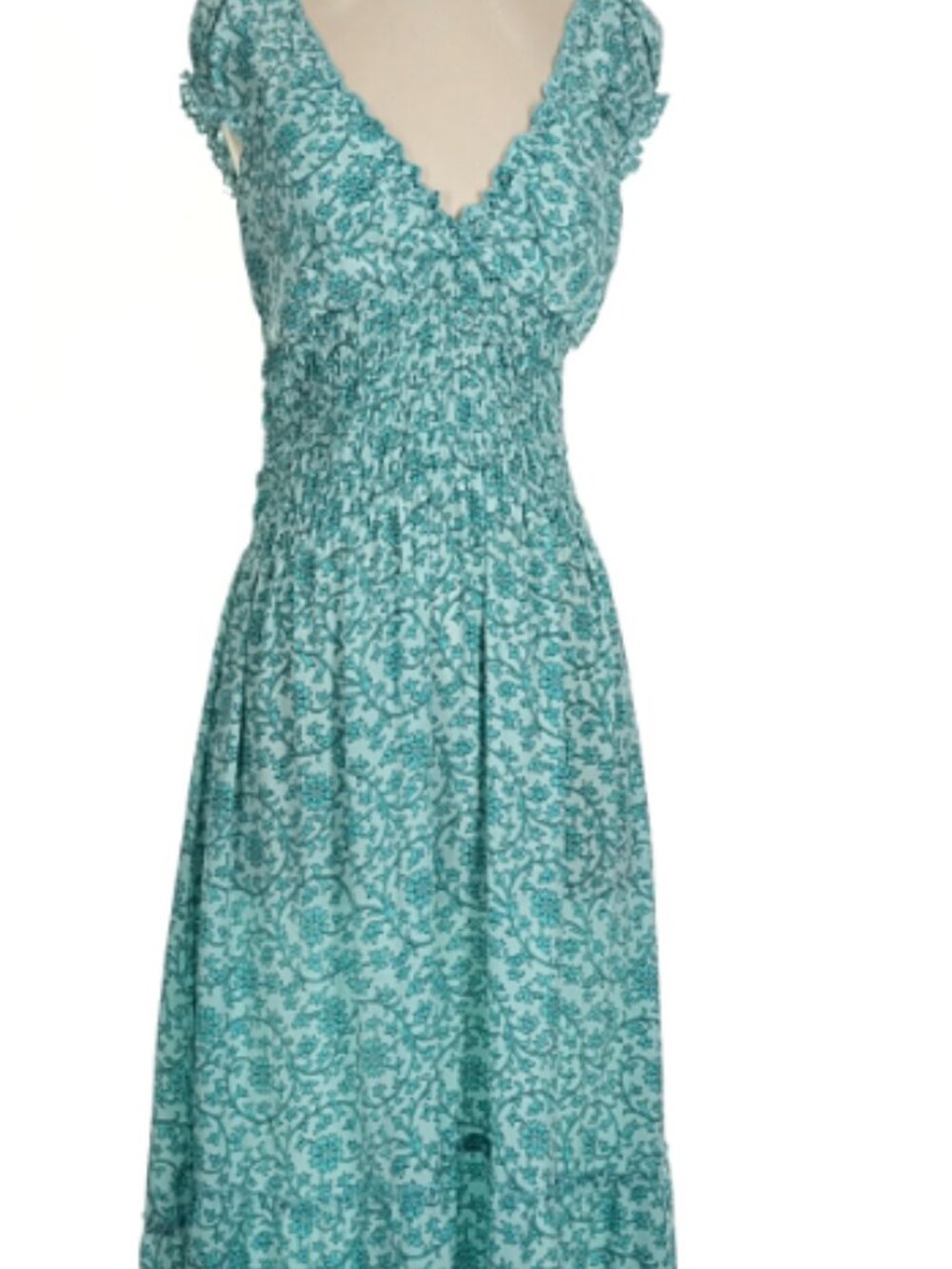 Maxi Indian Stretch Dress, Light Blue